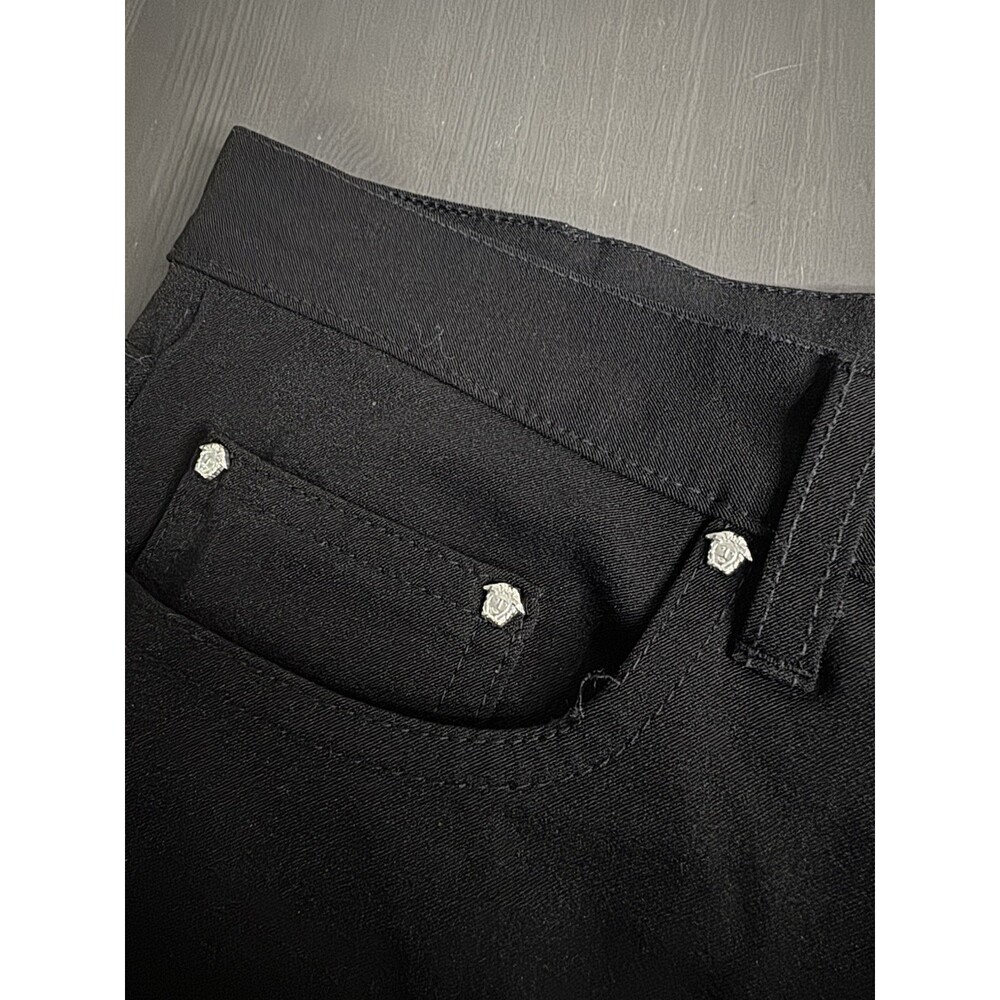 Vintage 90s VERSACE Jeans Couture Straight Leg Denim Black Medusa Italy - Picture 5 of 12